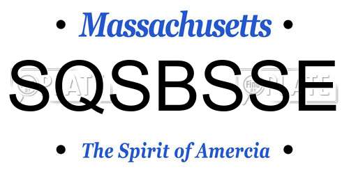 SQSBSSE Massachusetts License Plate