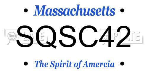 SQSC42 Massachusetts License Plate