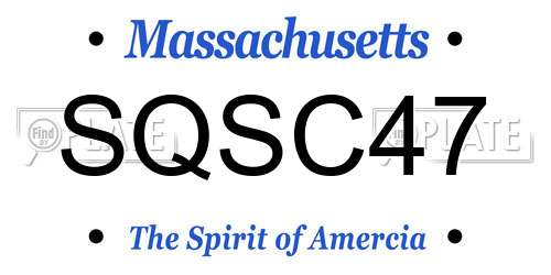 SQSC47 Massachusetts License Plate