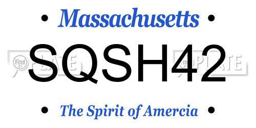 SQSH42 Massachusetts License Plate