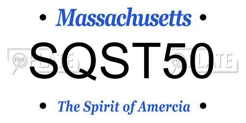 SQST50 Massachusetts License Plate
