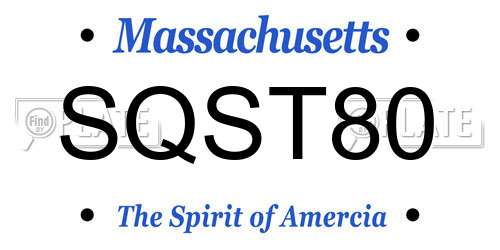SQST80 Massachusetts License Plate