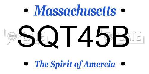 SQT45B Massachusetts License Plate