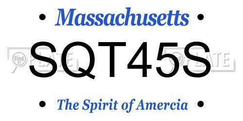 SQT45S Massachusetts License Plate