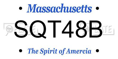 SQT48B Massachusetts License Plate