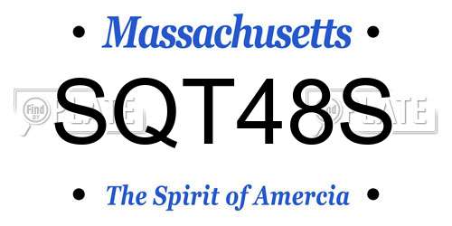 SQT48S Massachusetts License Plate