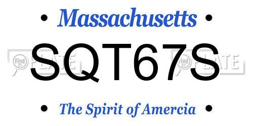 SQT67S Massachusetts License Plate