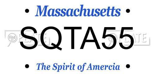 SQTA55 Massachusetts License Plate