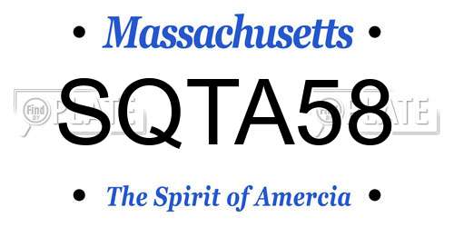 SQTA58 Massachusetts License Plate