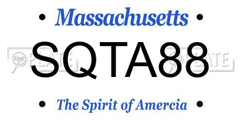 SQTA88 Massachusetts License Plate
