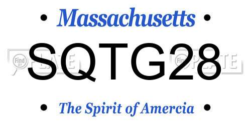SQTG28 Massachusetts License Plate