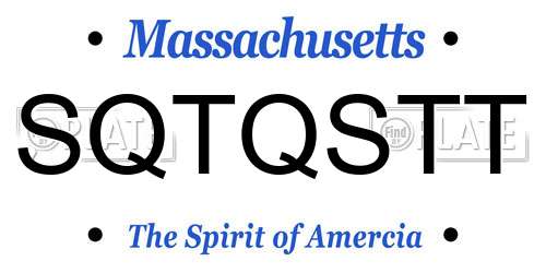 SQTQSTT Massachusetts License Plate