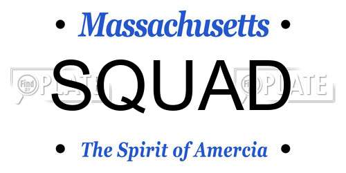 SQUAD Massachusetts License Plate