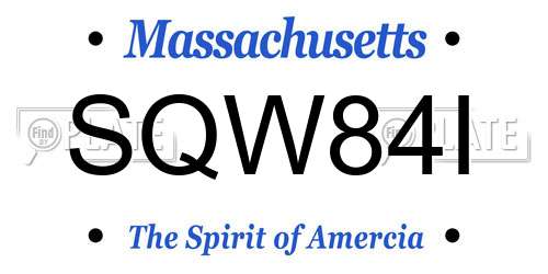 SQW84I Massachusetts License Plate