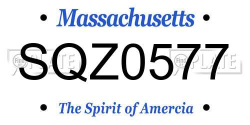 SQZ0577 Massachusetts License Plate