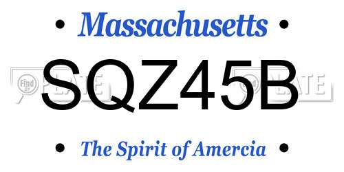 SQZ45B Massachusetts License Plate