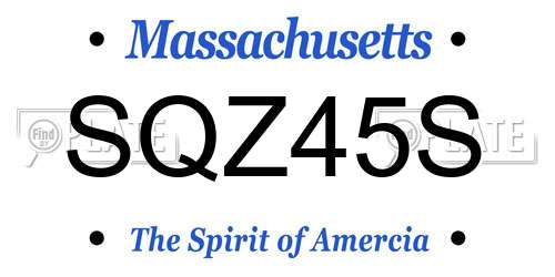 SQZ45S Massachusetts License Plate