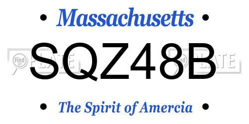 SQZ48B Massachusetts License Plate
