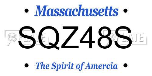 SQZ48S Massachusetts License Plate