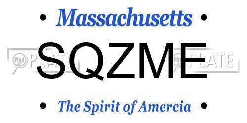 SQZME Massachusetts License Plate