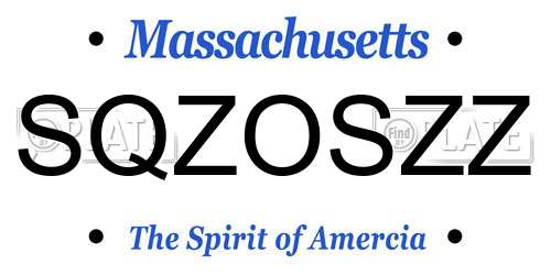 SQZOSZZ Massachusetts License Plate