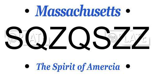SQZQSZZ Massachusetts License Plate