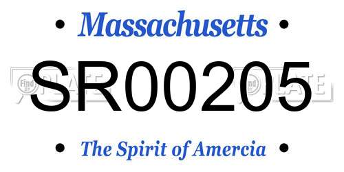 SR00205 Massachusetts License Plate