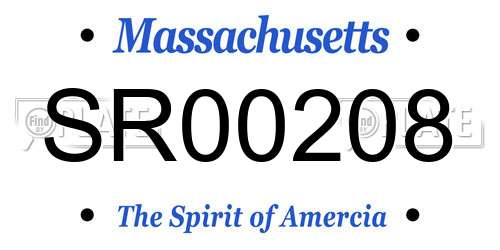 SR00208 Massachusetts License Plate