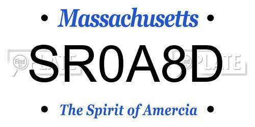 SR0A8D Massachusetts License Plate