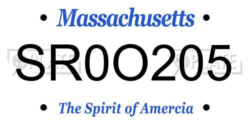 SR0O205 Massachusetts License Plate
