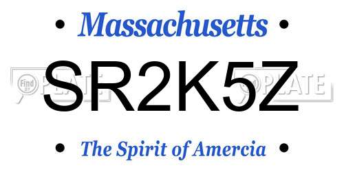 SR2K5Z Massachusetts License Plate