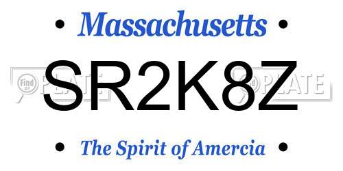 SR2K8Z Massachusetts License Plate