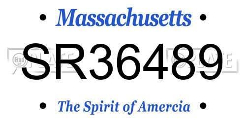 SR36489 Massachusetts License Plate