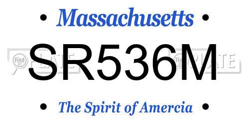 SR536M Massachusetts License Plate