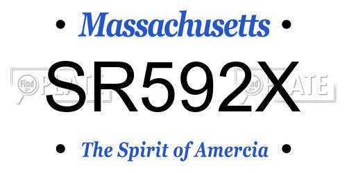 SR592X Massachusetts License Plate