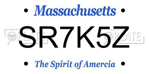 SR7K5Z Massachusetts License Plate