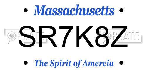 SR7K8Z Massachusetts License Plate