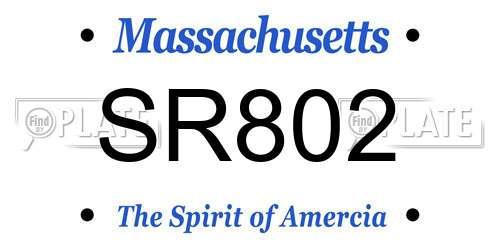 SR802 Massachusetts License Plate