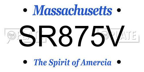 SR875V Massachusetts License Plate