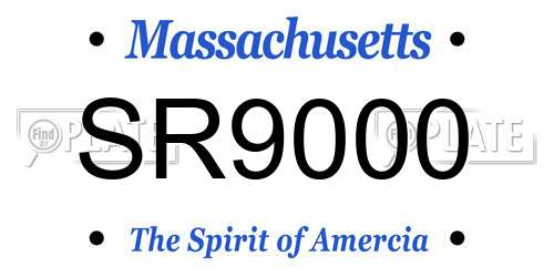 SR9000 Massachusetts License Plate
