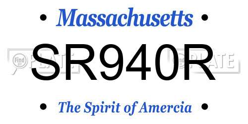 SR940R Massachusetts License Plate
