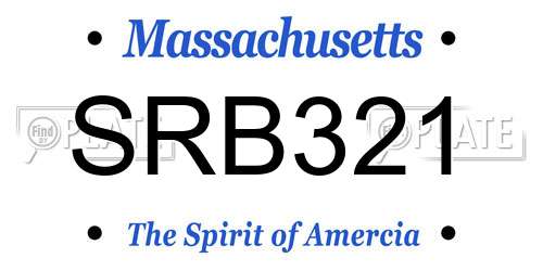 SRB321 Massachusetts License Plate