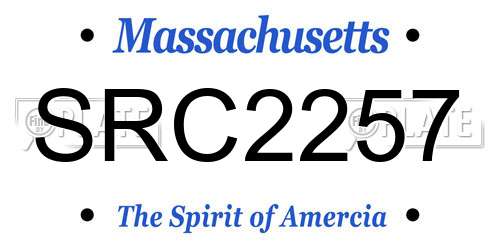 SRC2257 Massachusetts License Plate