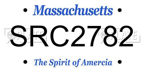 SRC2782 Massachusetts License Plate