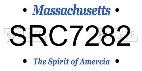 SRC7282 Massachusetts License Plate