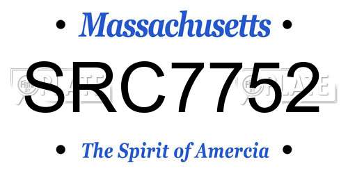 SRC7752 Massachusetts License Plate