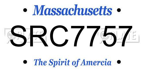 SRC7757 Massachusetts License Plate