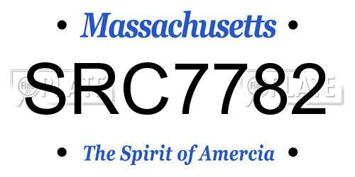 SRC7782 Massachusetts License Plate
