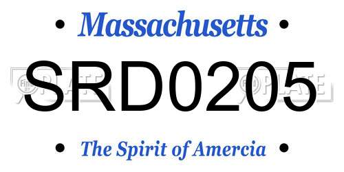 SRD0205 Massachusetts License Plate
