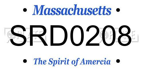 SRD0208 Massachusetts License Plate